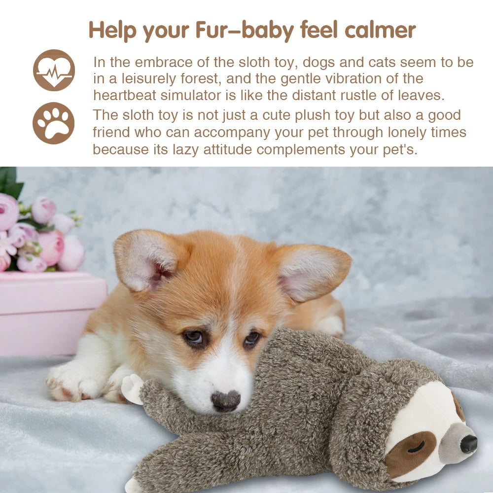 FULED Forest Sloth Puppy Heartbeat Dog Toy For Stress Relief