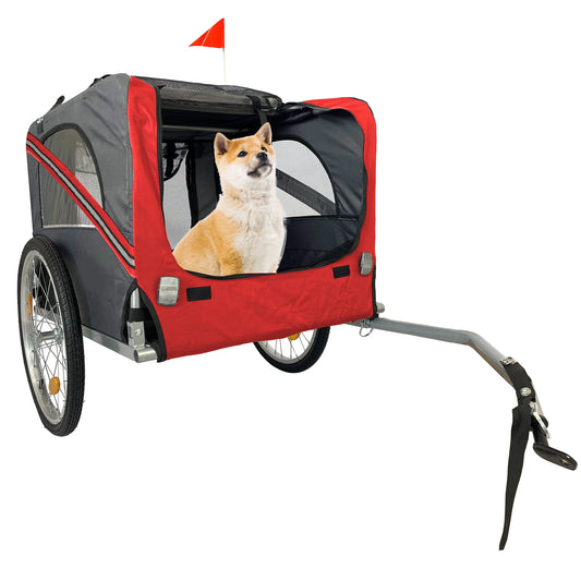Dog Bike Trailer Foldable Pet Stroller With 20 Inch Wheels