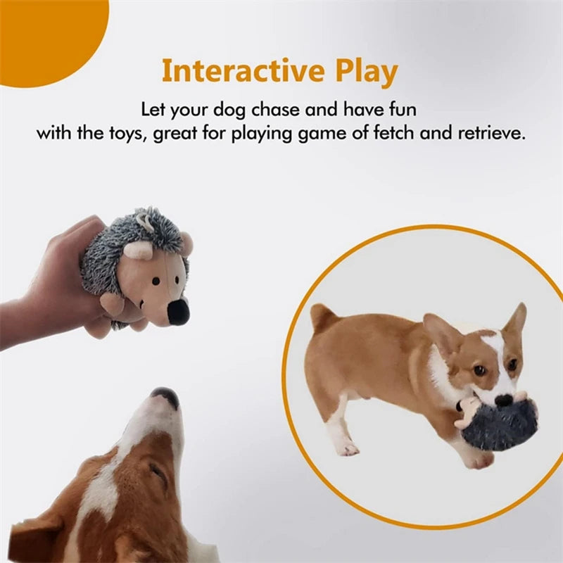 Squeaky Hedgehog Plush Dog Chew Toy For Small Medium Large