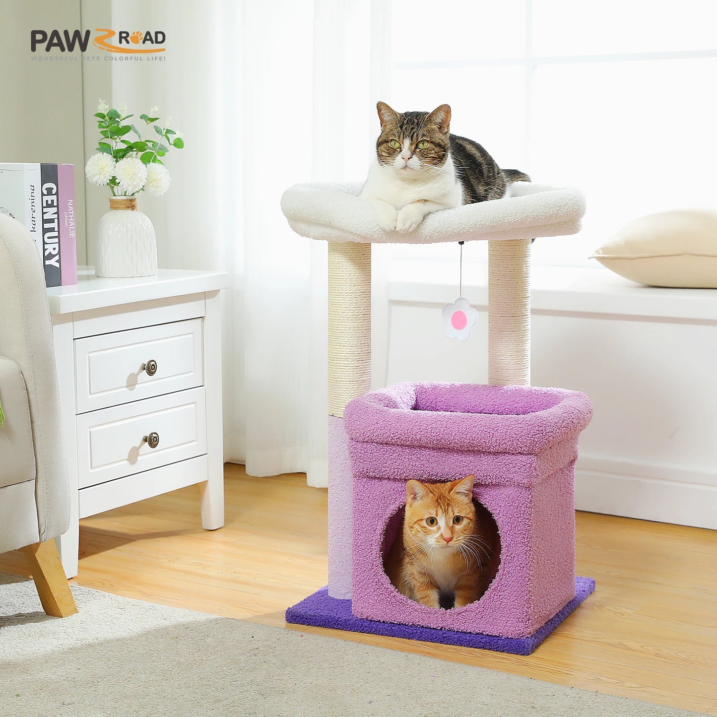 PEQULTICN Cat Tree With Cozy Condo And Plush Top Perch