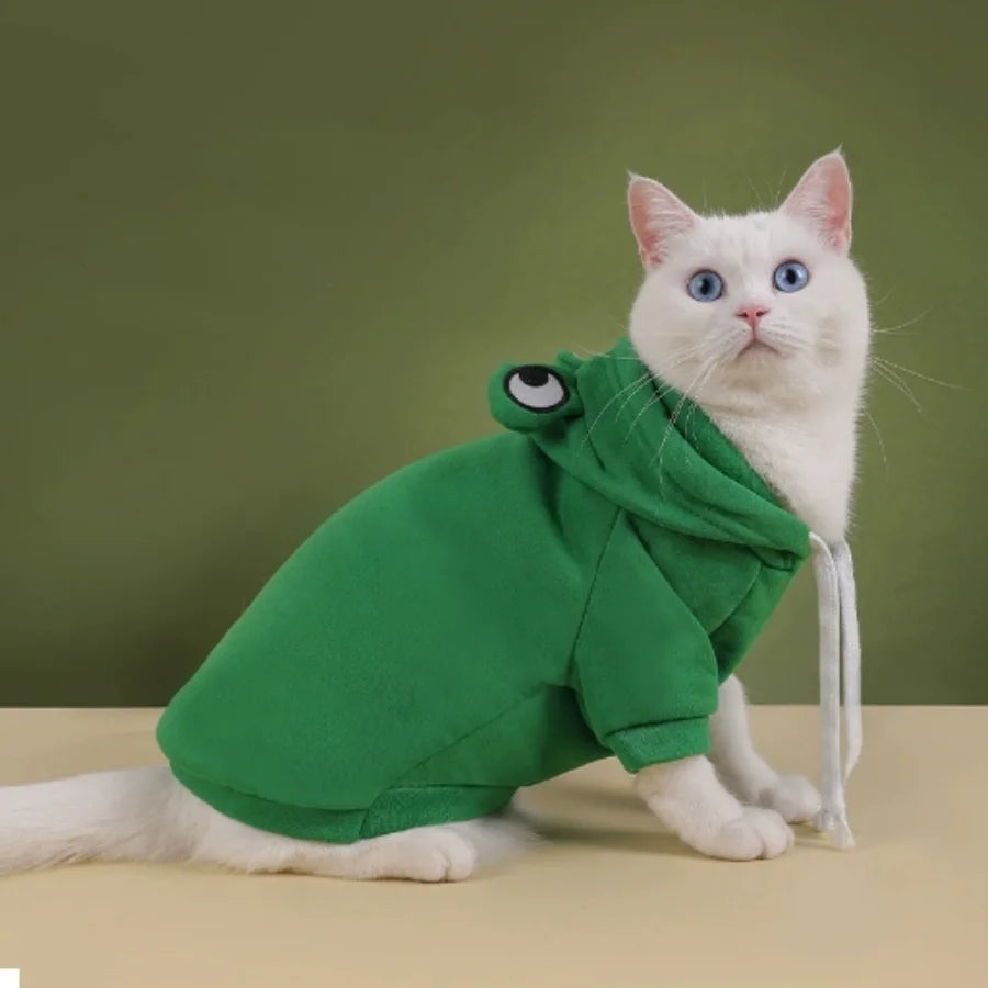 MINISO Cute Frog Design Pet Hoodie Velvet Warm Winter For Dogs And Cats
