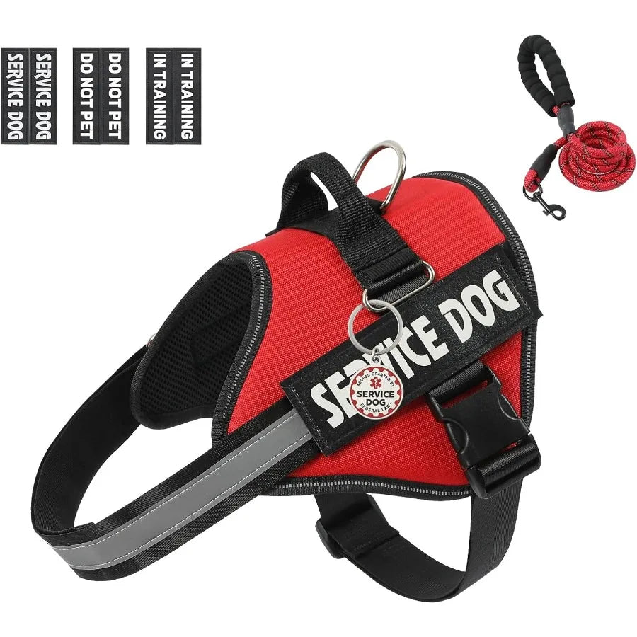 High-concerned Service Dog Vest Harness With ID Tag And Leash