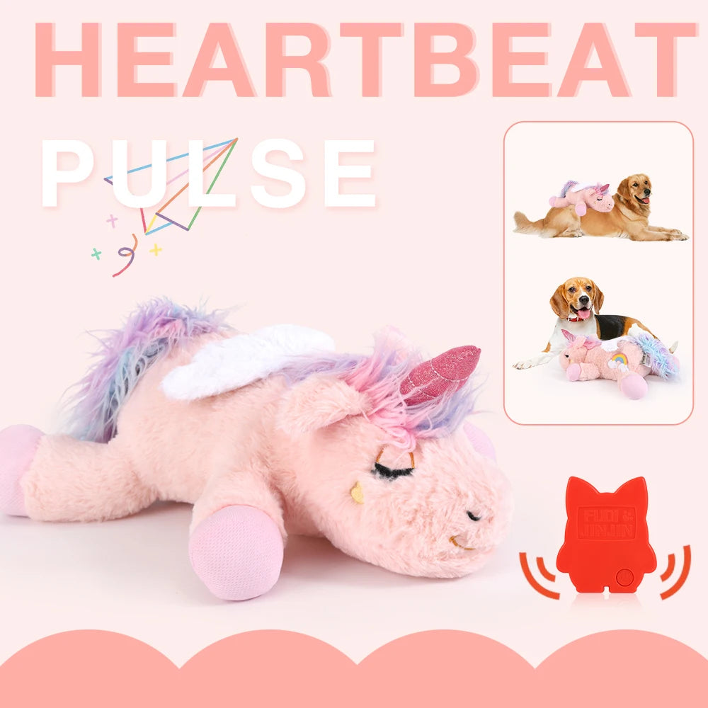 Fuled Christmas Puppy Heartbeat Plush Toys For Dog Training