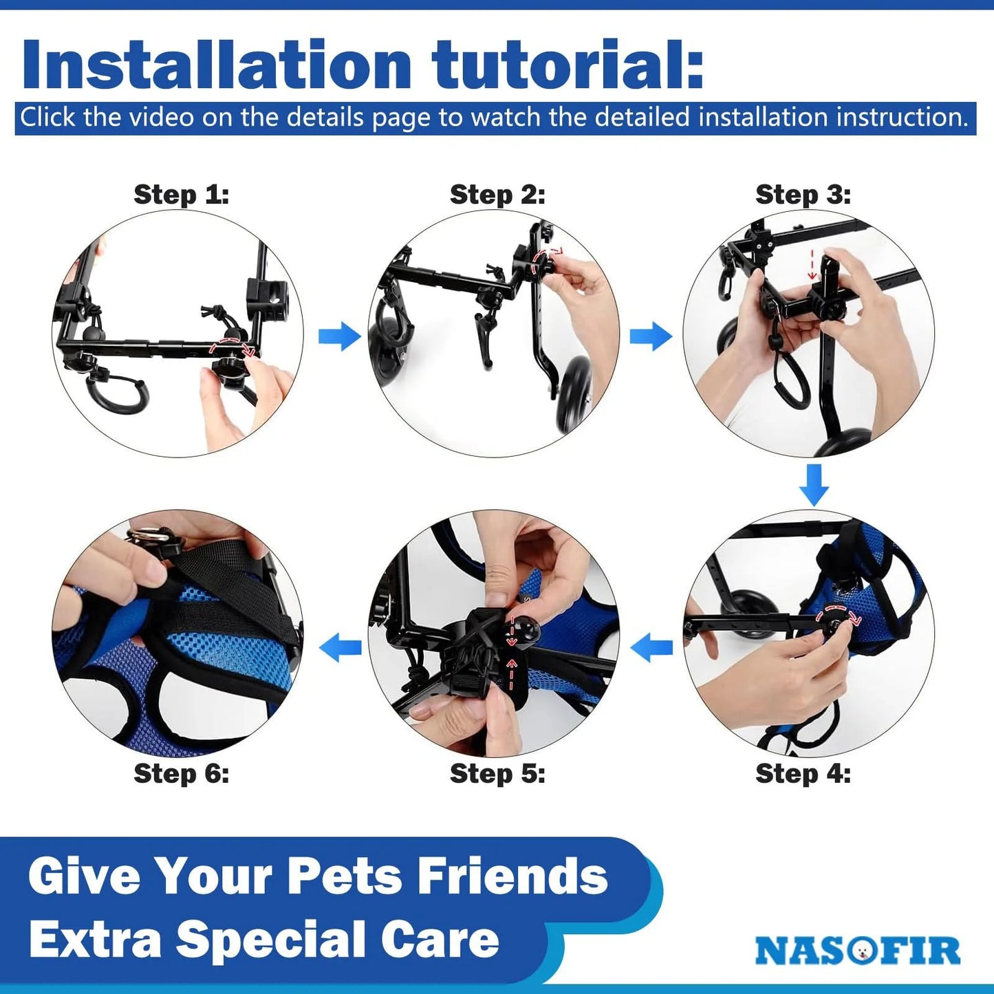 Adjustable Dog Wheelchair For Hind Leg Paralysis Large