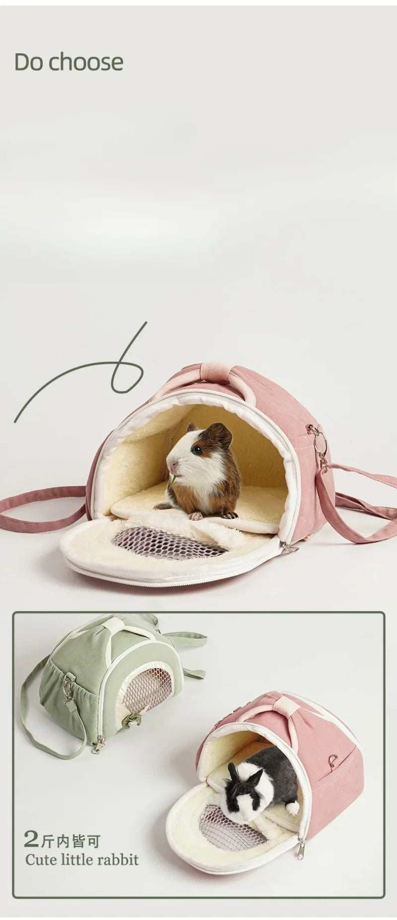 Pet Travel Pet Backpack with Warm and Breathable Anti Loss Backpack Parrot Guinea Pig Nest Pet Supplies Guinea Pig  Bunny Cage