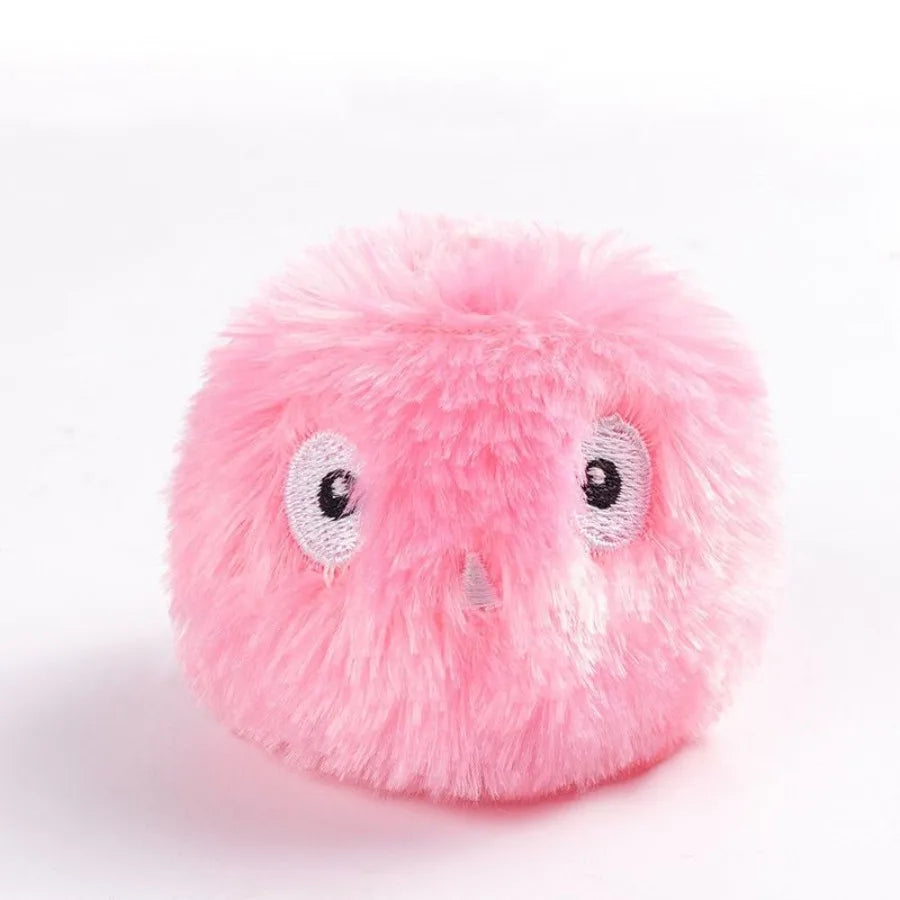 pack of 3; Cat Fluffy Toys Interactive Ball Catnip Cat Training Toy; Pet Playing Ball Squeaky Torch Sound Toy