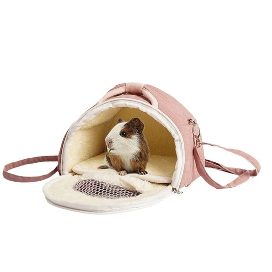 Pet Travel Pet Backpack with Warm and Breathable Anti Loss Backpack Parrot Guinea Pig Nest Pet Supplies Guinea Pig  Bunny Cage