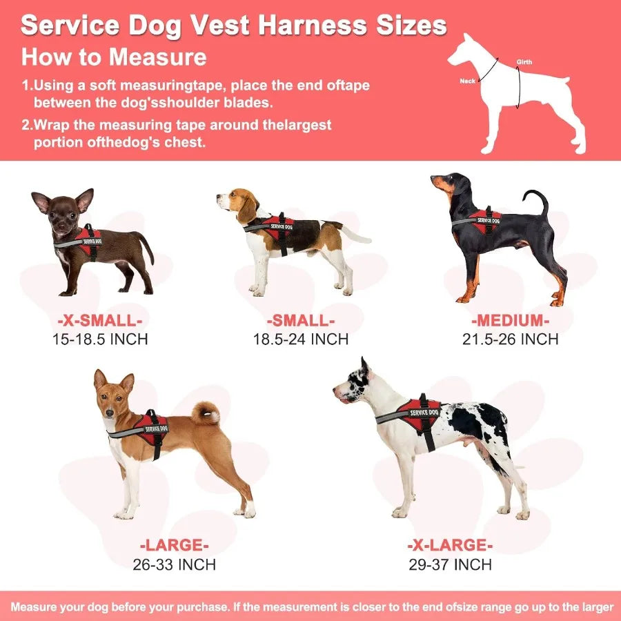 High-concerned Service Dog Vest Harness With ID Tag And Leash