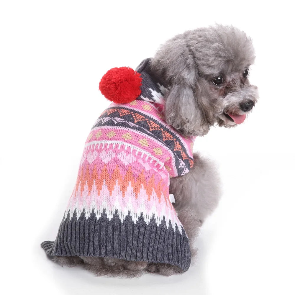 Dog Stripes Sweater Winter Knitting Pet Sweater for Medium Large Dogs Christmas Elk Dog Clothes Labrador Pullover Costume