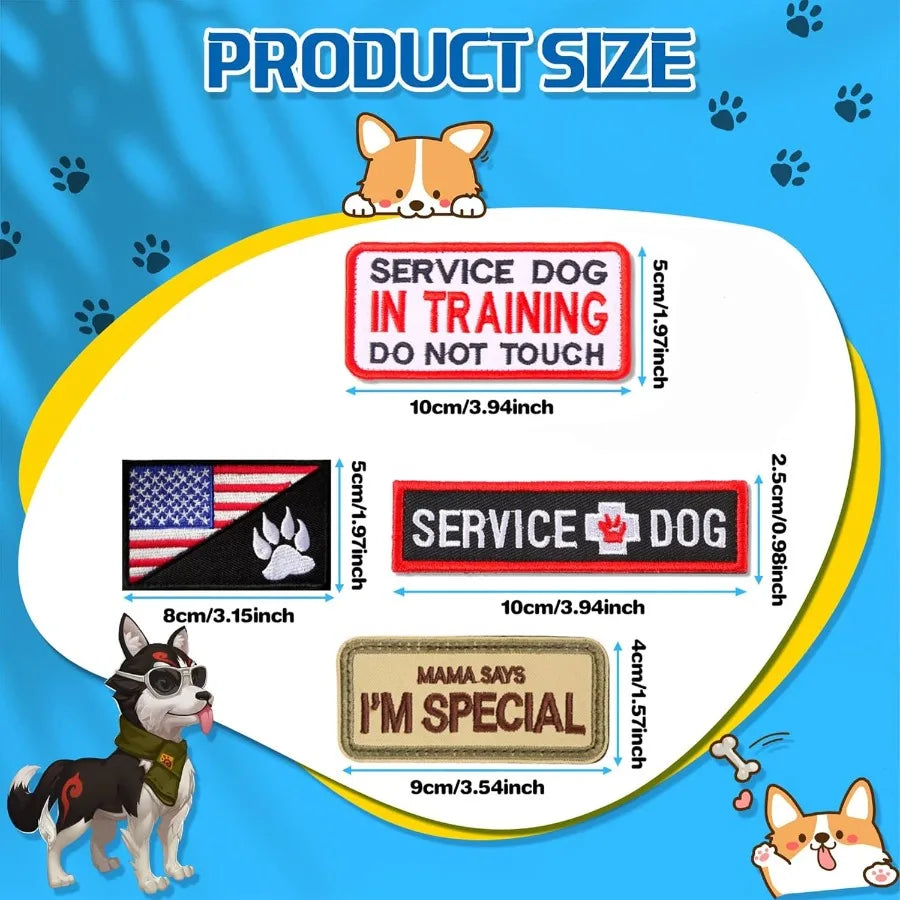 High Concerned Service Dog Patches Removable Tactical Hook Loop Embroidered