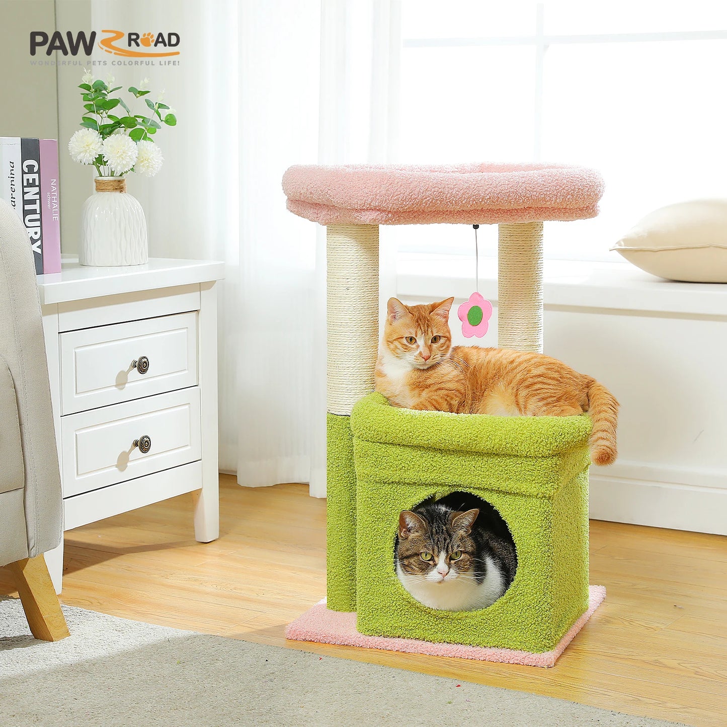 PEQULTICN Cat Tree With Cozy Condo And Plush Top Perch