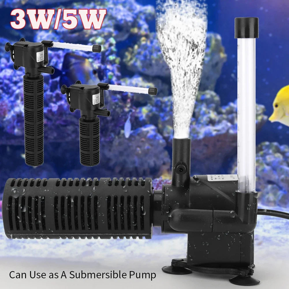3 in 1 Silent Aquarium Aeration Filter Submersible Pump