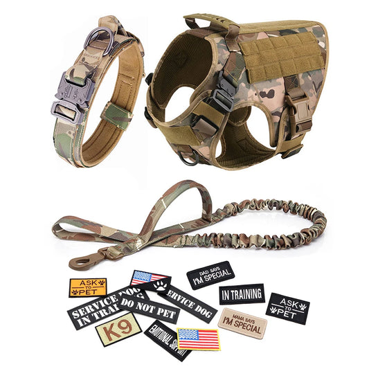 Petravelcn Tactical Dog Harness Vest With Patches Pack