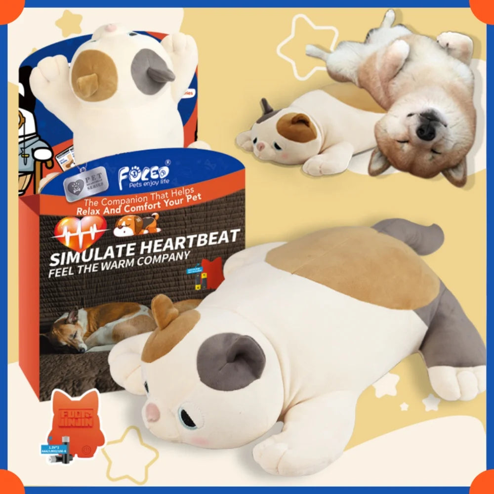 Fuled Christmas Puppy Heartbeat Plush Toys For Dog Training