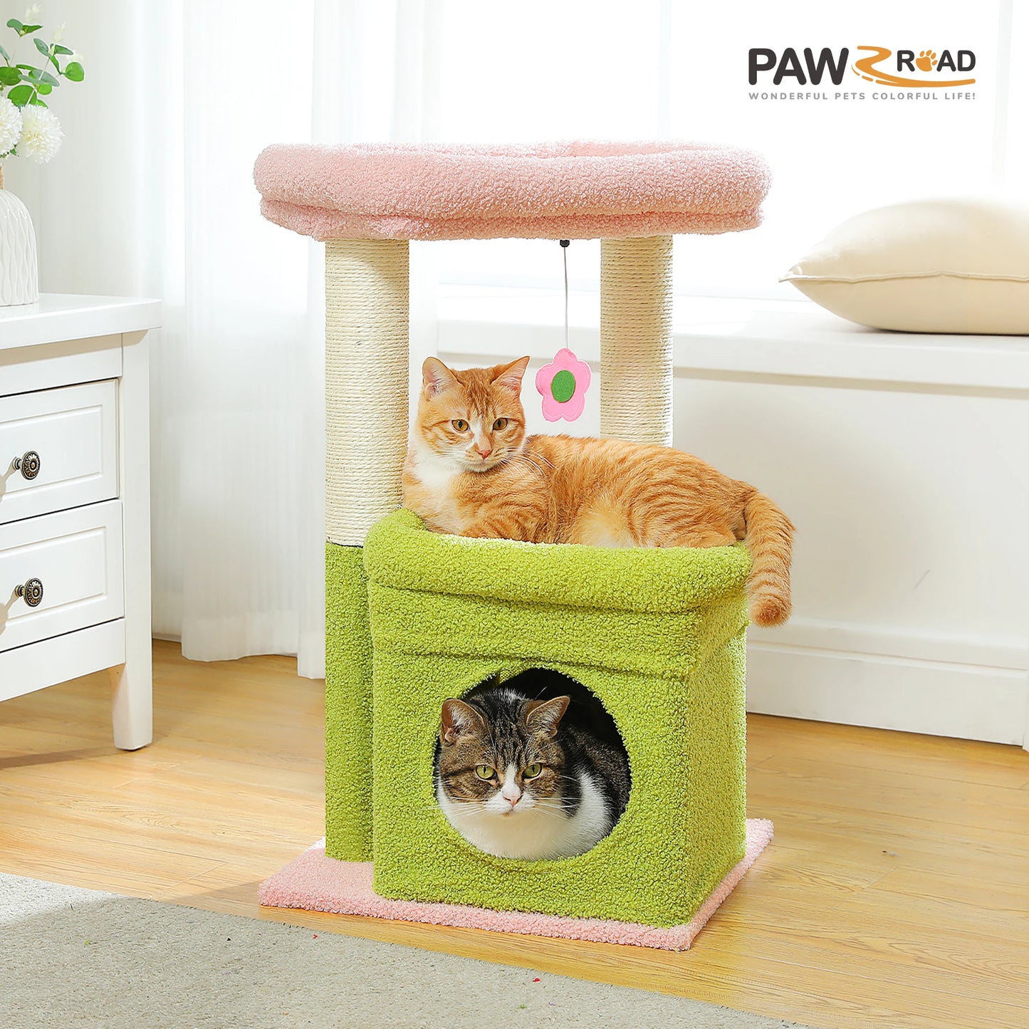PEQULTICN Cat Tree With Cozy Condo And Plush Top Perch