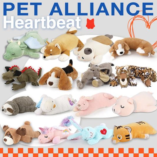 Fuled Christmas Puppy Heartbeat Plush Toys For Dog Training