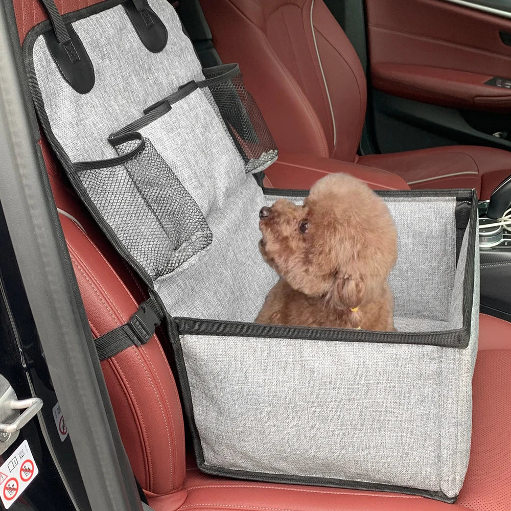 Dog Car Seat Booster For Front Seat With Storage Pockets