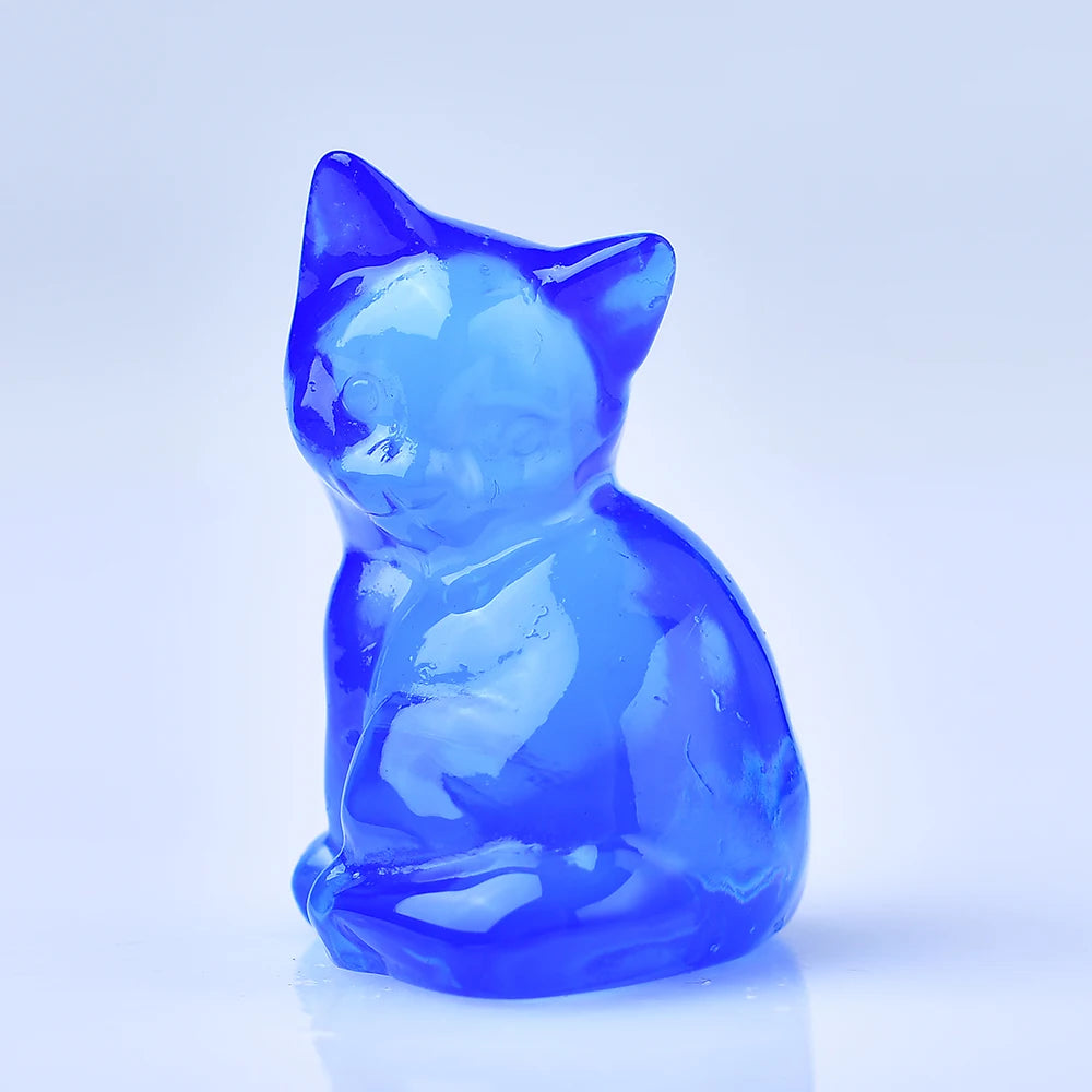 Natural crystal carved cat, a perfect choice for home decoration as a crystal gift ornament, a great option for healing crystals