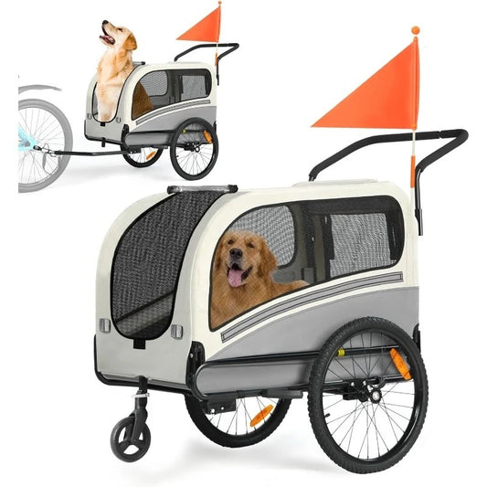 Dog Bike Trailer 88 Lb 2 In 1 Pet Stroller Cart Carrier