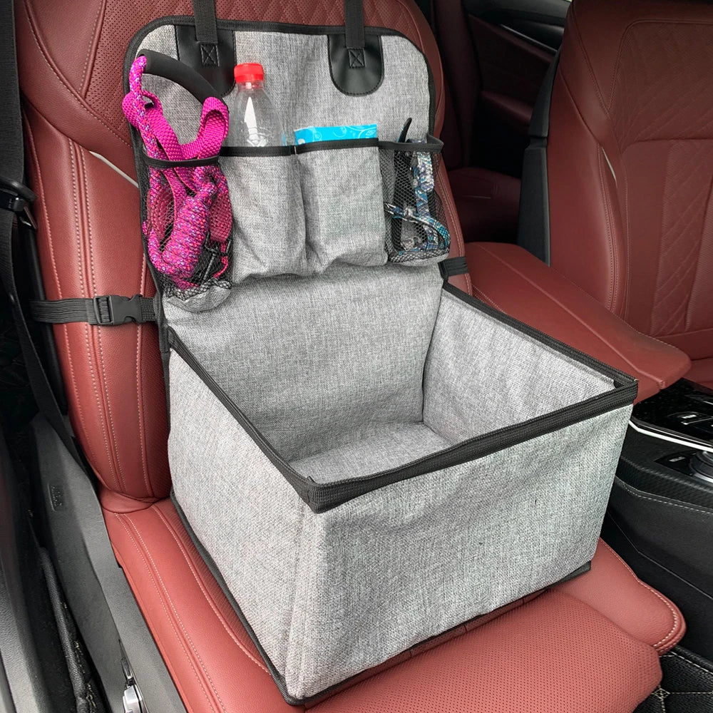 Dog Car Seat Booster For Front Seat With Storage Pockets