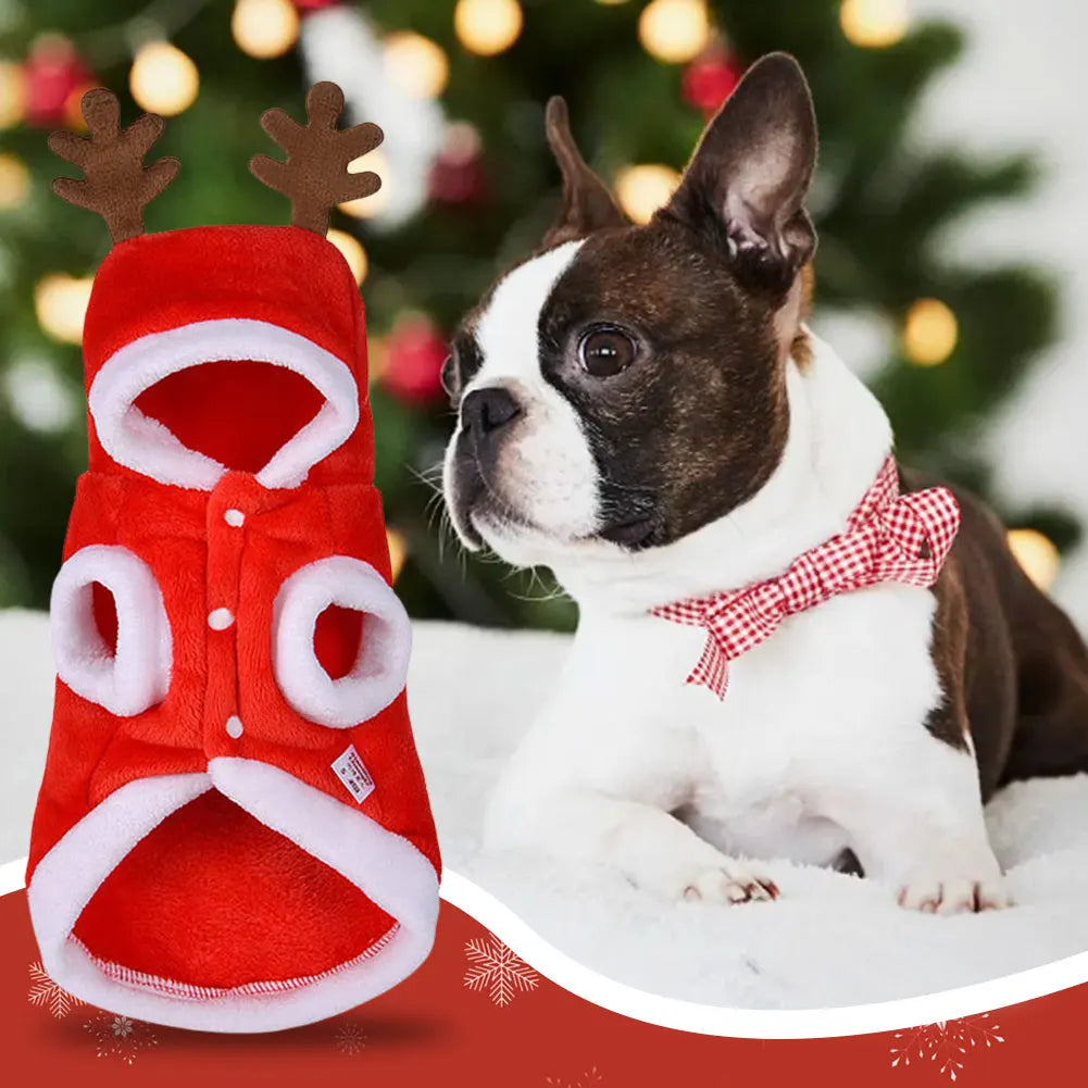 Christmas Pet Clothes Winter Dog Hoodie Coat for Small Dogs