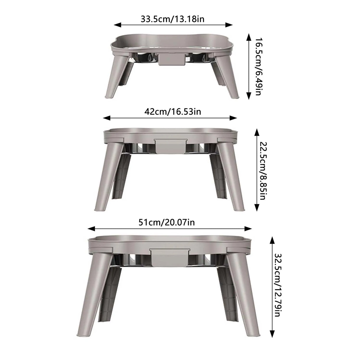 Raised Stand Elevated Dog Feeder Non Slip No Spill Design Stainless Steel Bowl Pet Supplies
