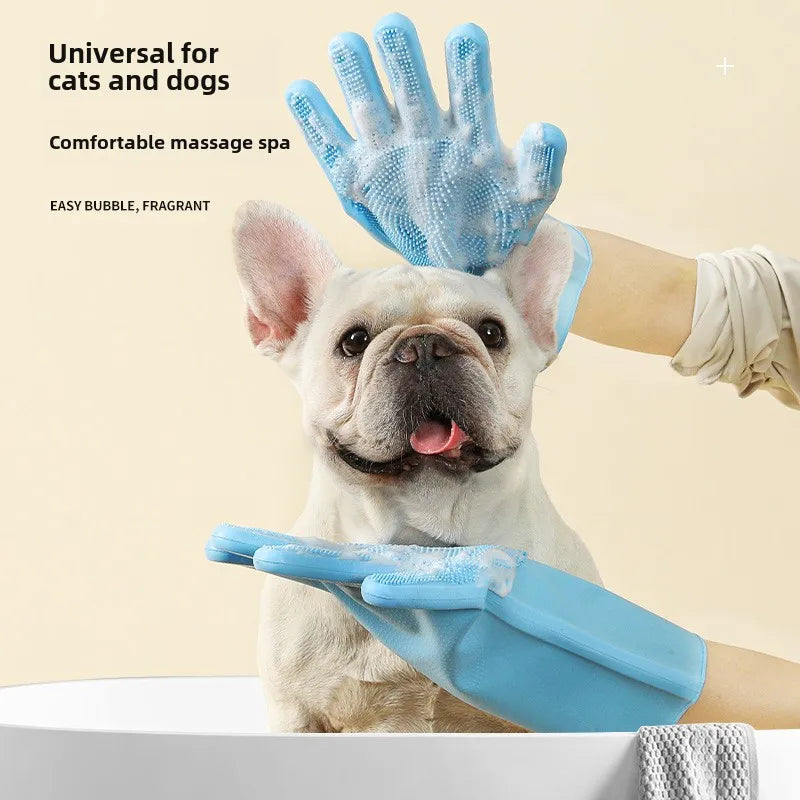 Pet Bath Gloves Thickened Bite Proof Dog Cat Grooming Cleaning Brush Accessories