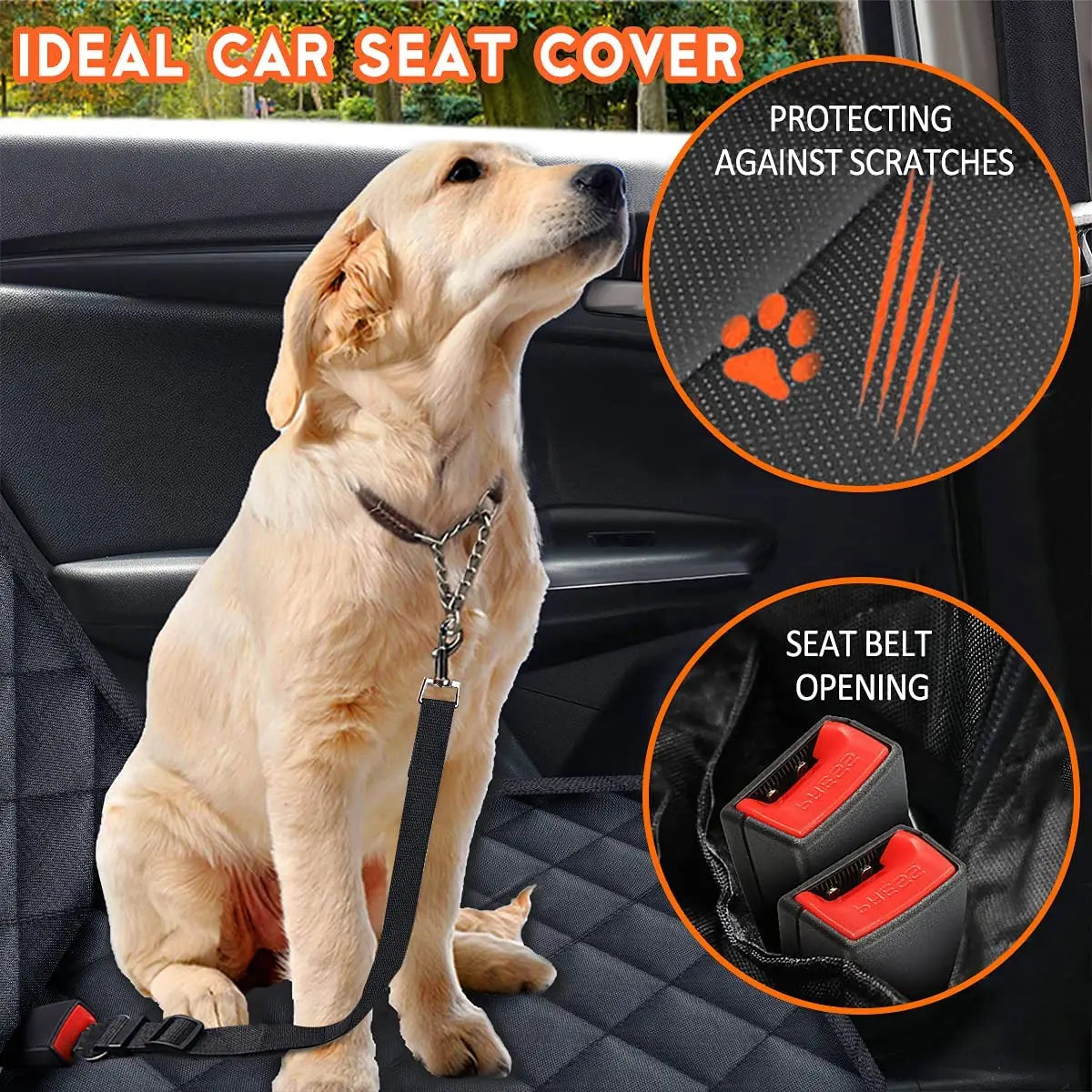 Pet Dog Car Seat Cover Travel Carrier Mattress Foldable Waterproof Non Slip Seat Protector Mat for Medium Large Dogs