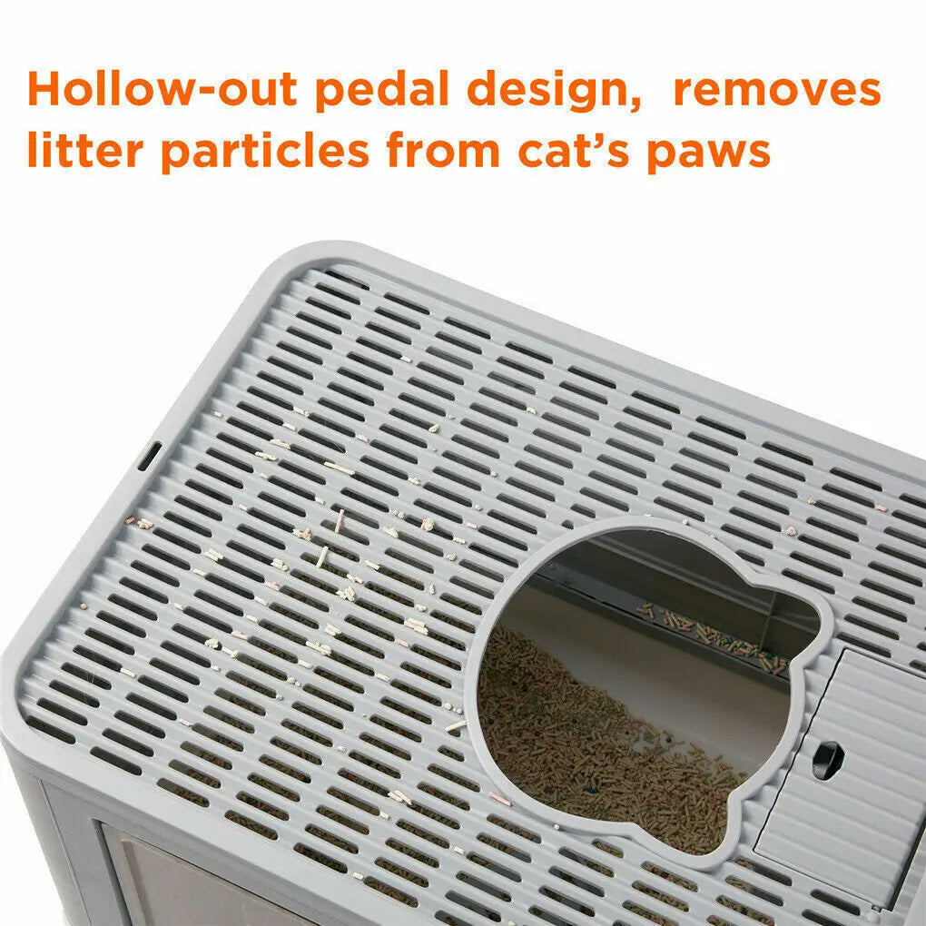 Foldable Cat Litter Box Front Entry Top Exit With Scoop