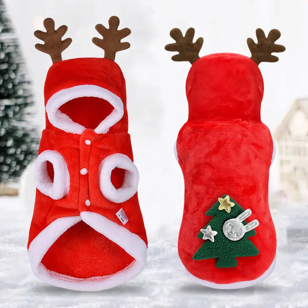 Christmas Pet Clothes Winter Dog Hoodie Coat for Small Dogs