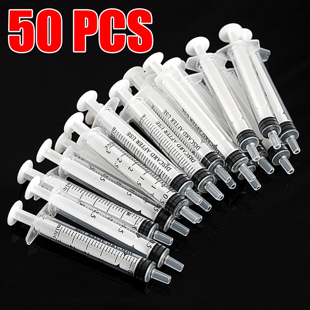 50Pcs 3Ml Plastic Nutrient Syringes For Hydroponic Measuring