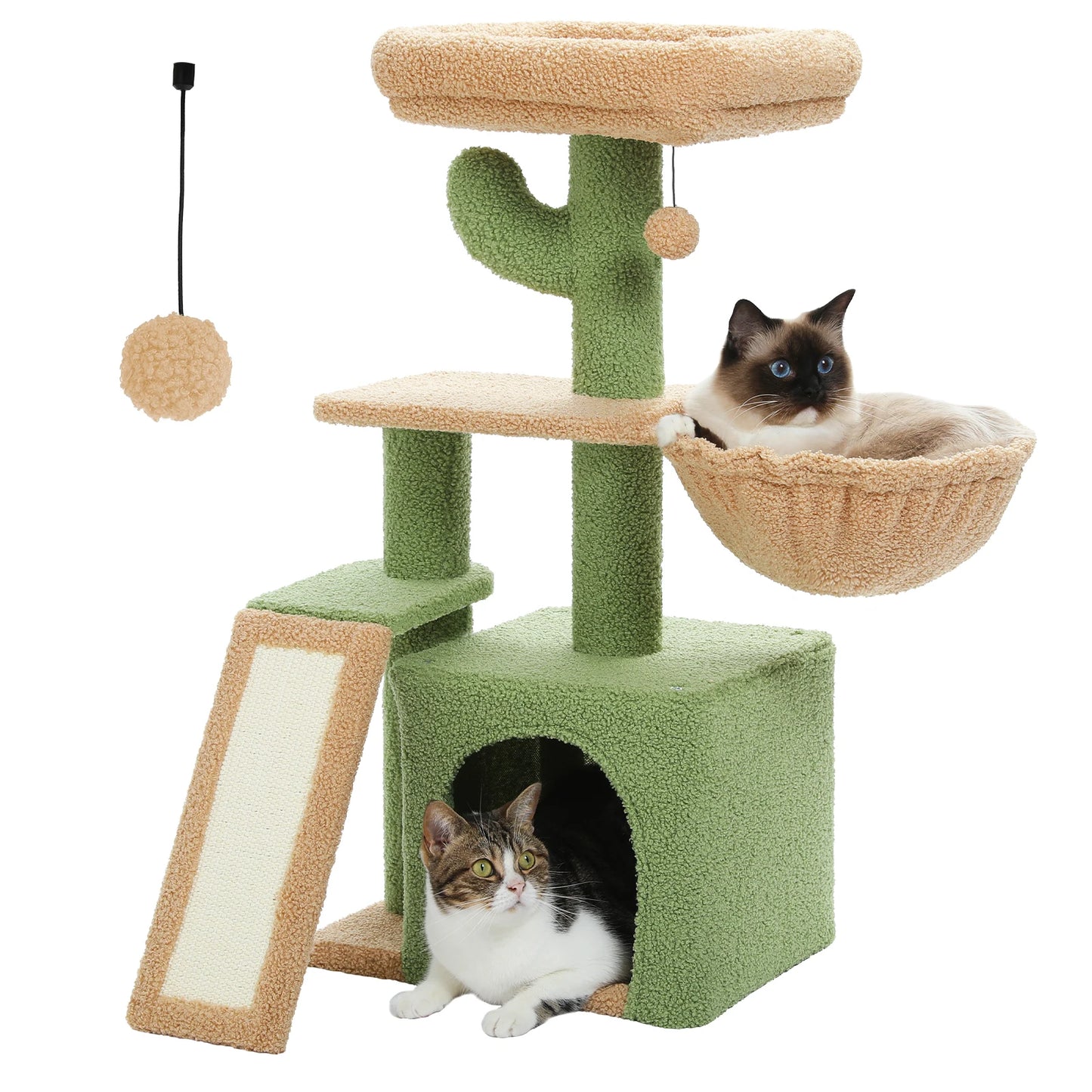 Cat Tree Cat Tower for Indoor Cats with Big Hammock Removable Top Perch and Scratching Posts Grey