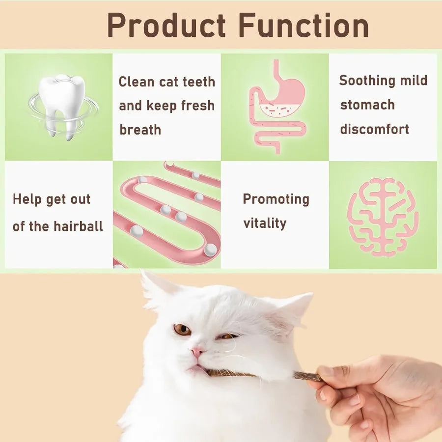 tural Silvervine Catnip Chew Sticks 12 PC Edible Dental Chews for Cats Kittens Teething Relief Teeth Cleaning Toys