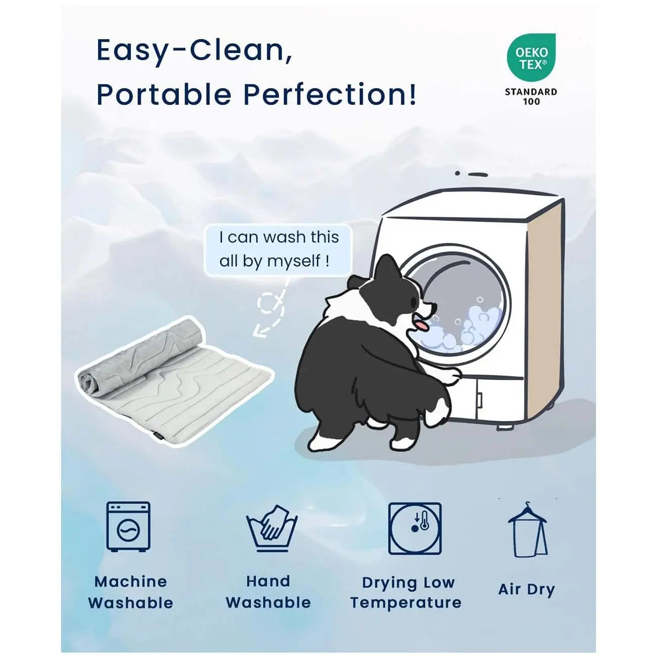 Dog Cooling Mat 2025 Upgraded Pet Cooling Pad for Dogs Cats Portable Dog Cool Bed for Summer Non-Slip Washable Ideal for Indoor