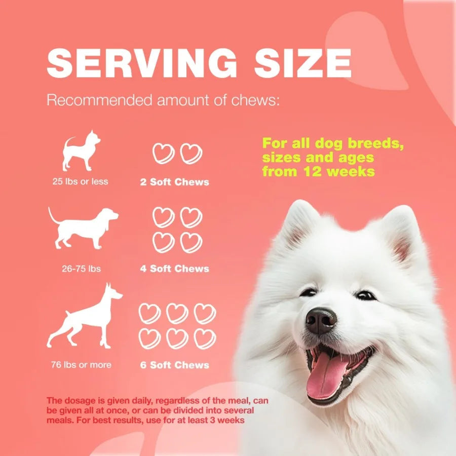 Dog Flea and Tick Treatment Chews Natural Flea Tick Prevention for Dogs Soft Treats Immune Support