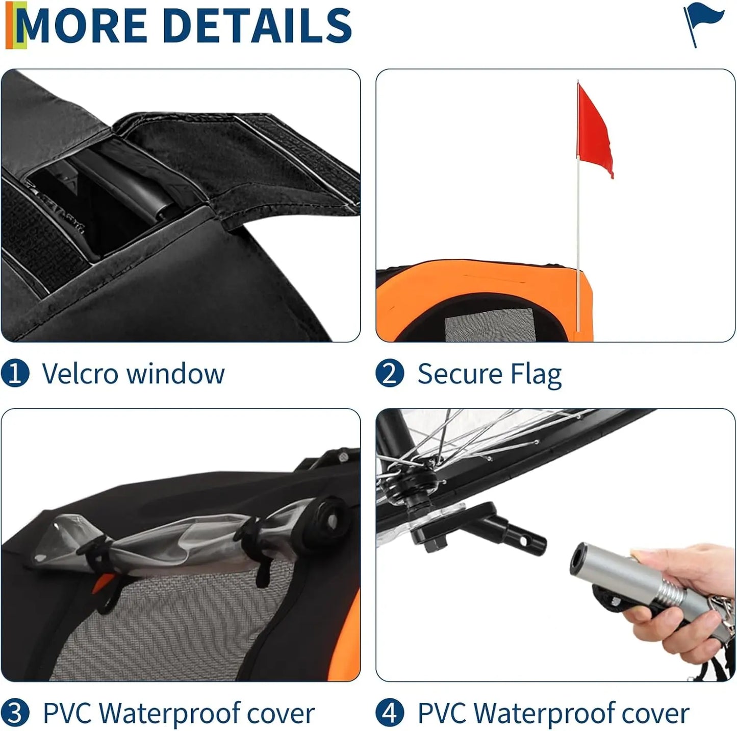 Dog Bike Trailer 88Lbs Pet Bicycle Carrier Easy Folding