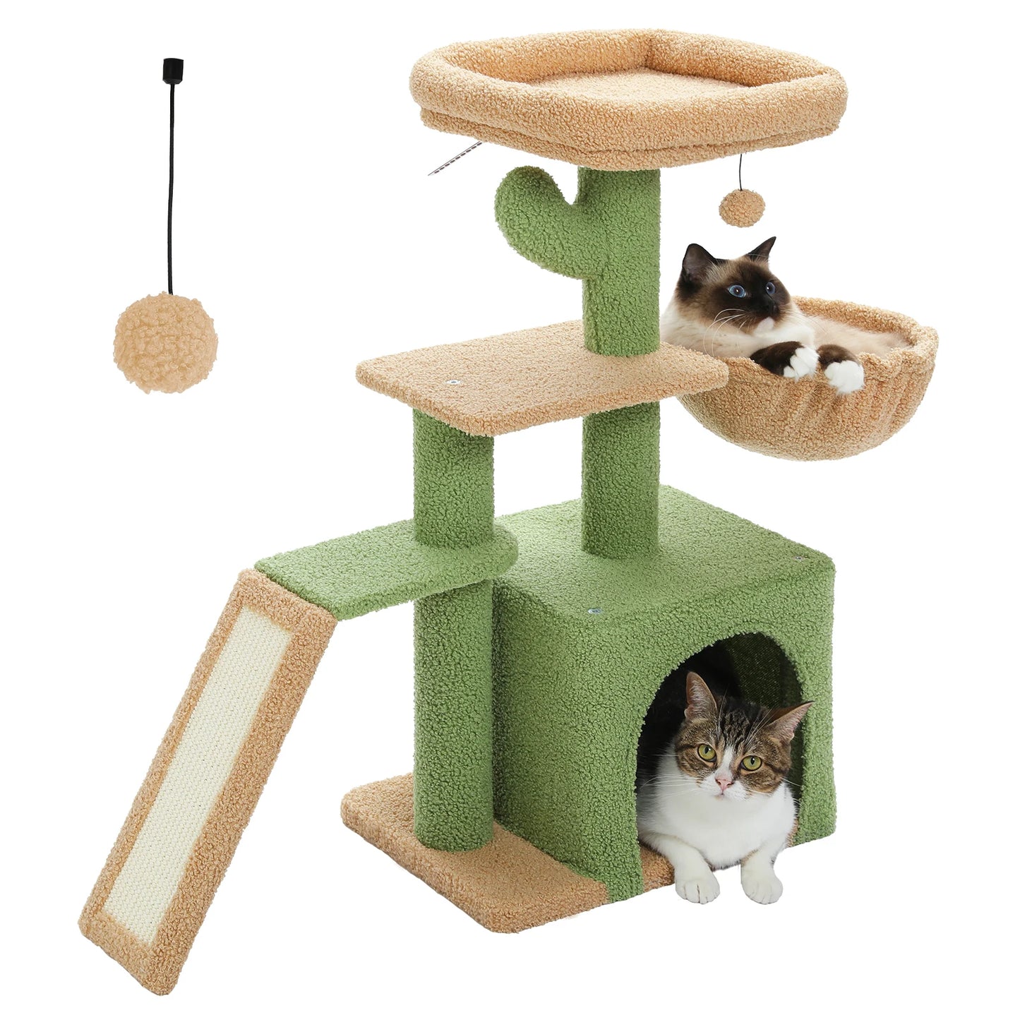 Cat Tree Cat Tower for Indoor Cats with Big Hammock Removable Top Perch and Scratching Posts Grey