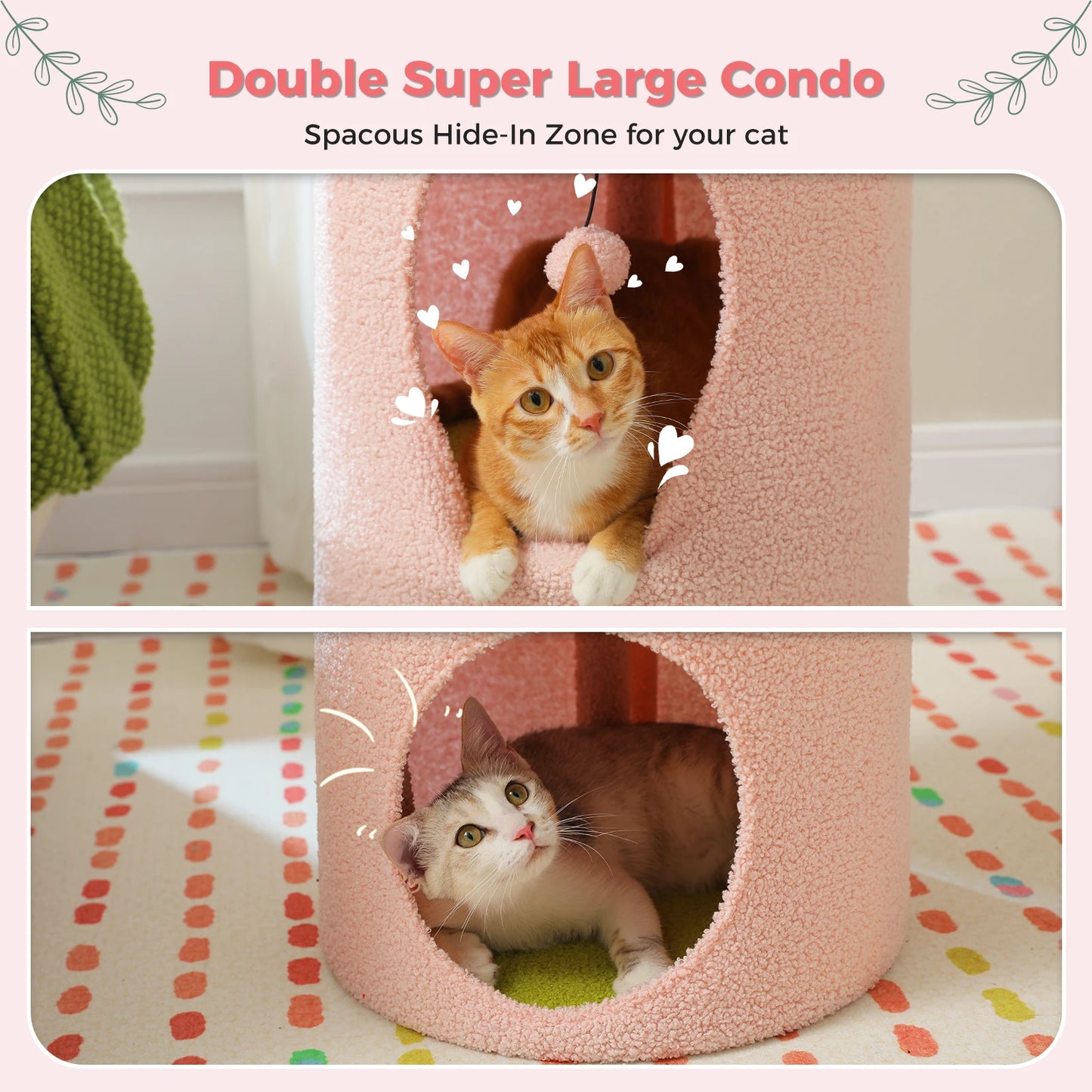 PAWZ Road Two Story Cat Bed Indoor House With Flower