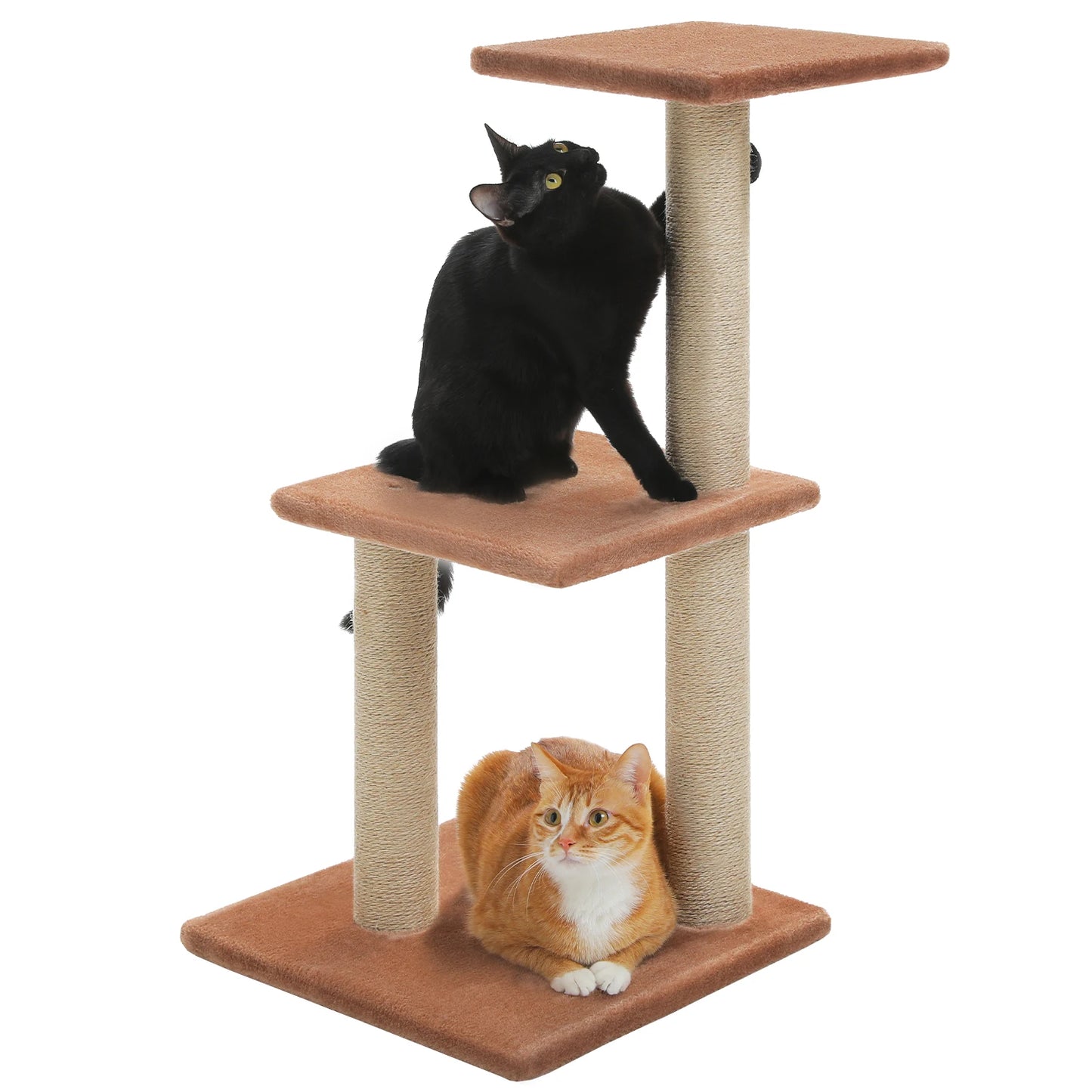 Cat Tree Cat Tower for Indoor Cats with Big Hammock Removable Top Perch and Scratching Posts Grey