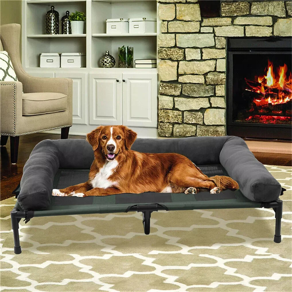 BINGOPAW Outdoor Elevated Dog Bed Cooling Lounger Mesh