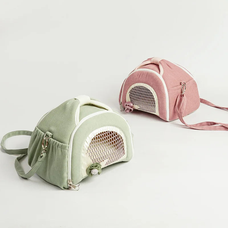 Pet Travel Pet Backpack with Warm and Breathable Anti Loss Backpack Parrot Guinea Pig Nest Pet Supplies Guinea Pig  Bunny Cage
