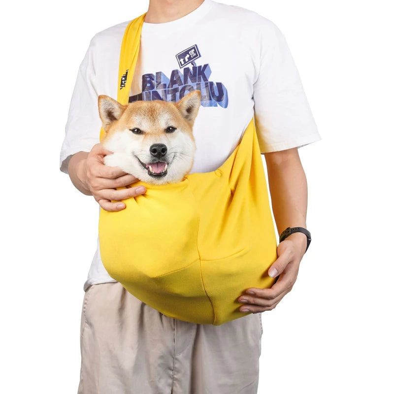 Cotton Crossbody Dog Sling Bag For Outdoor Travel Large Capacity