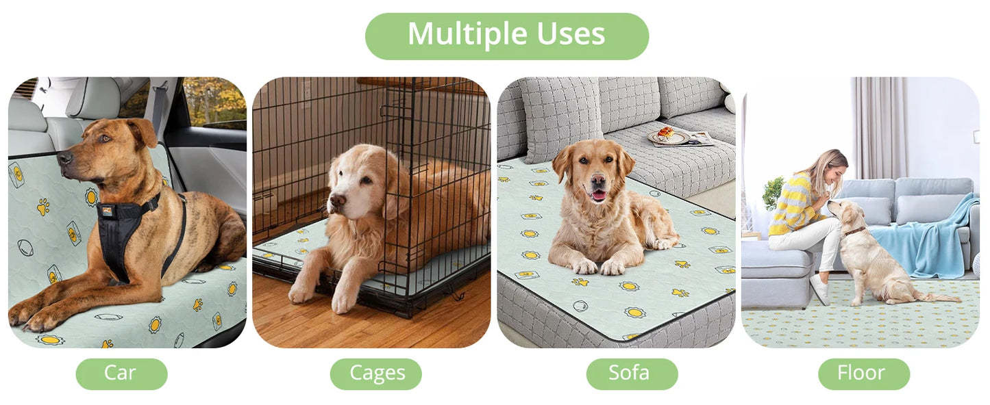 Washable Dog Pee Pads, Reusable, Absorbent, Slip-Resistant, Waterproof, 31"x36" (2 Pack)