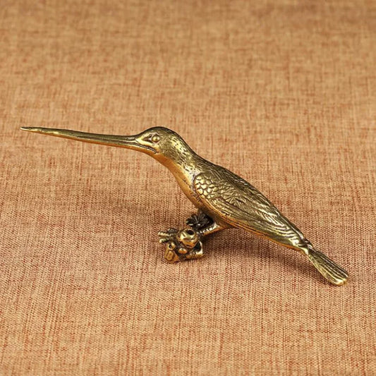 Pure Copper Kingfisher Tea Needle Statue Ornament Woodpecker