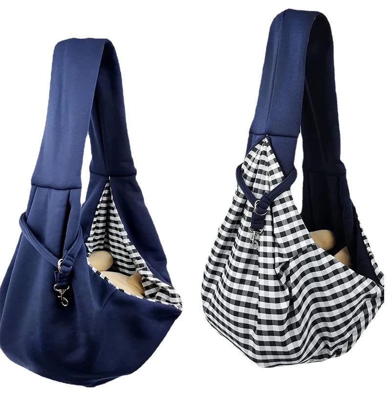 Cotton Crossbody Dog Sling Bag For Outdoor Travel Large Capacity