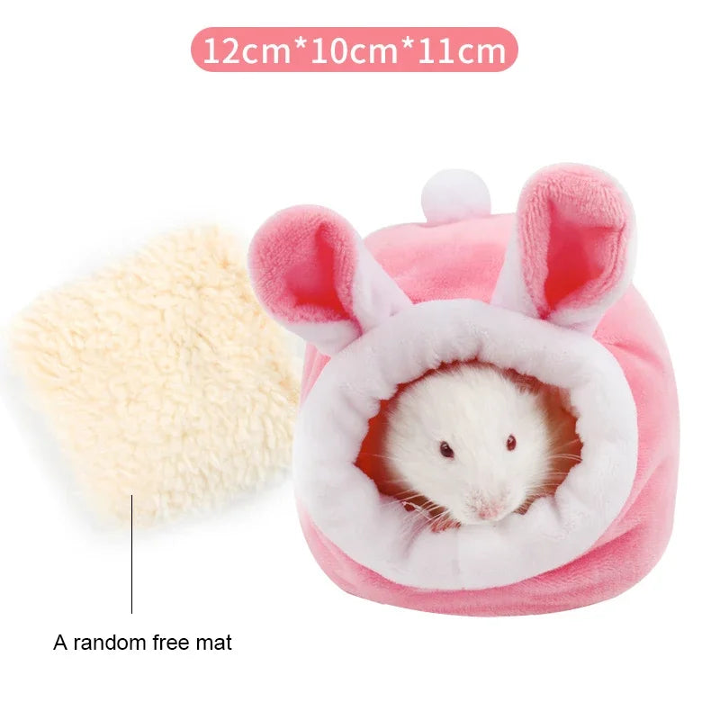 Hamster Soft Warm Bed Rat Hammock Pig Squirrel Winter Pet Toy Hanging Nest Mat House for Mice and Rats