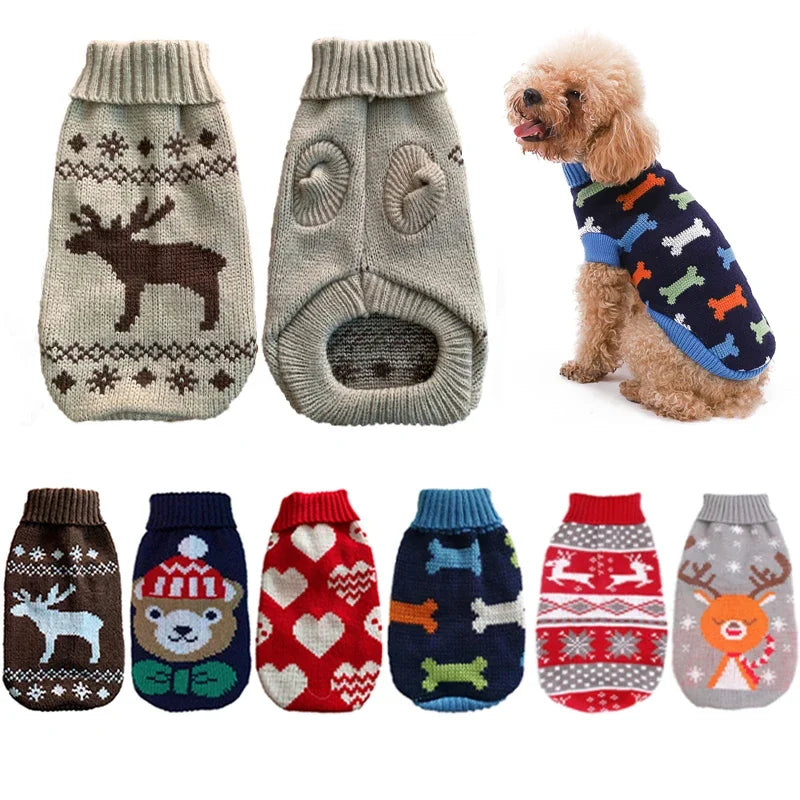 Hubei Dog Winter Sweater Knit Coat For Canine Comfort