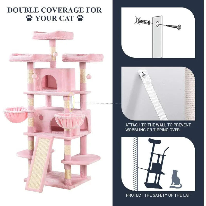 XMSJCN Cat Tree Deluxe Five Level Cat Tower with Condo