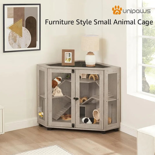 Chinchillas Cage with Ramp, Rat Cage with House, Hedgehog Cage, Critter Nation Cage for Hamster, Squirrel, Clear Acrylic
