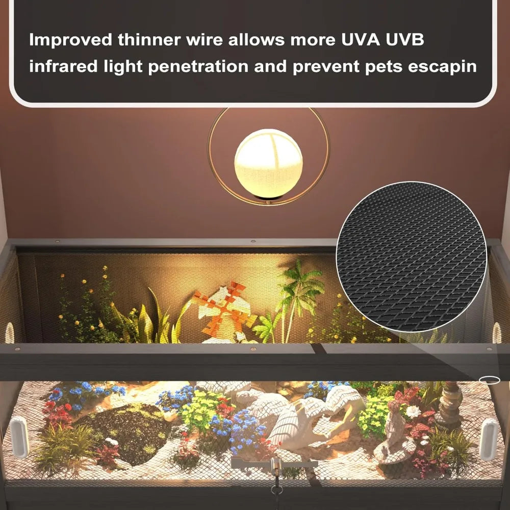 Reptile Terrarium Stand 30 Gallon Tank Wheels Cabinet